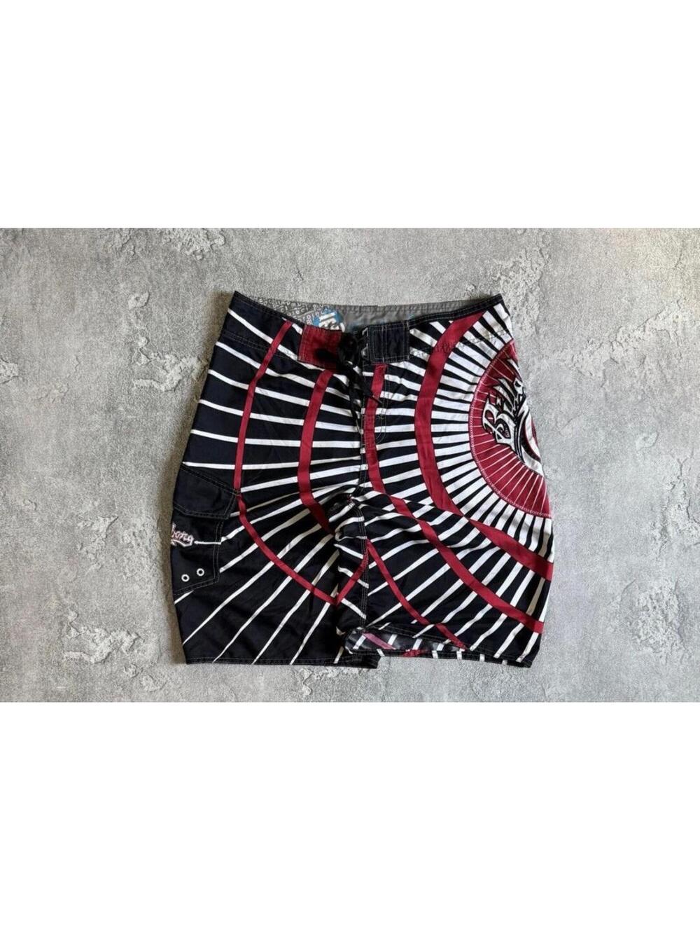 Billabong Grail Andy Iron Rising Sun Surf Board Shorts Red Mens XL VTG Y2K 90s